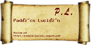 Padács Lucián névjegykártya